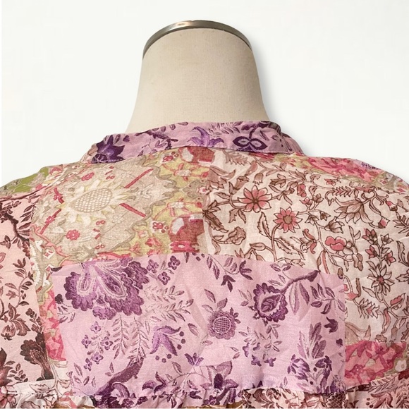 Johnny Was Bertha Top Flowy Bohemian Patchwork Shirt Size Medium - Picture 11 of 16